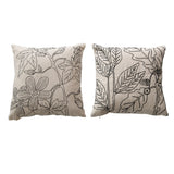 Simple line art floral pillow 18" Square Cotton - San Jose showroom