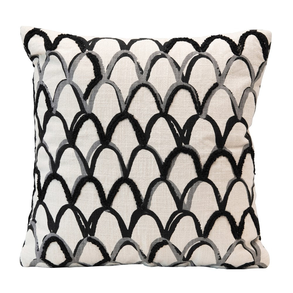 18" Sq Cotton Pillow, Black - What A Room