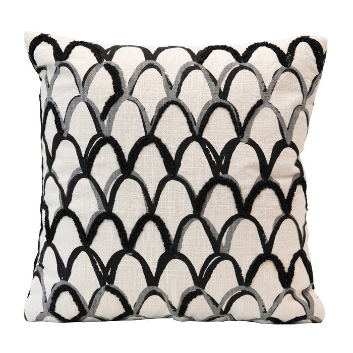 18" Sq Cotton Pillow, Black - What A Room