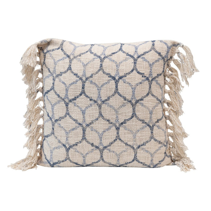 Linen look on 20" Sq Cotton Blend Pillow - San Jose Home Furnishings