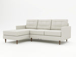 Light linen look on this customized sofa with chaise return