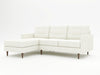 Bright cream colored Chaise sofa custom made by WhatARoom in San Jose Ca