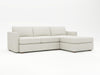 Moderate upholstery on contemporary grey chaise sectional