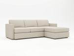 Simple, elegant custom sofa with chaise on right hand side
