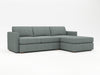 Deep grey Charcoal colored custom chaise lounge on sofa