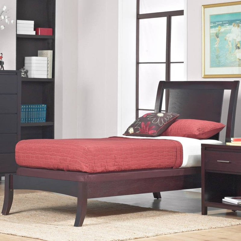 Nevis Low Profile Sleigh Bed in Espresso - What A Room