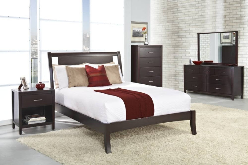 Nevis Low Profile Sleigh Bed in Espresso - What A Room