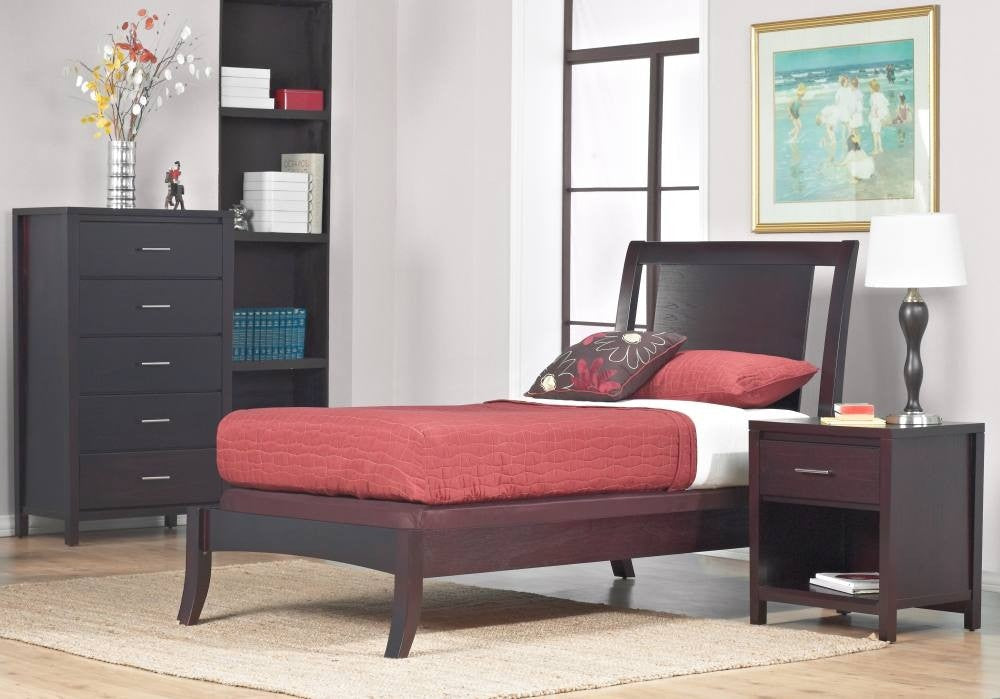 Nevis Low Profile Sleigh Bed in Espresso - What A Room
