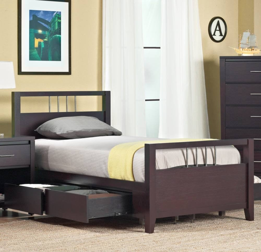 Nevis Platform Storage Bed in Espresso - What A Room
