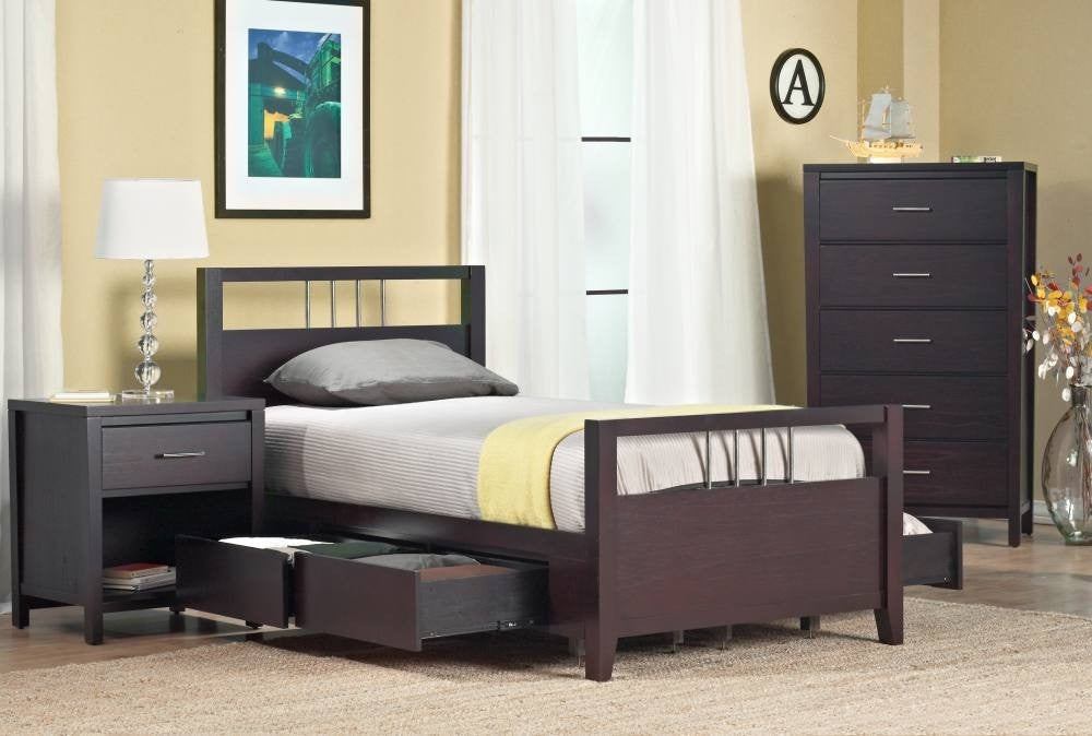 Nevis Platform Storage Bed in Espresso - What A Room