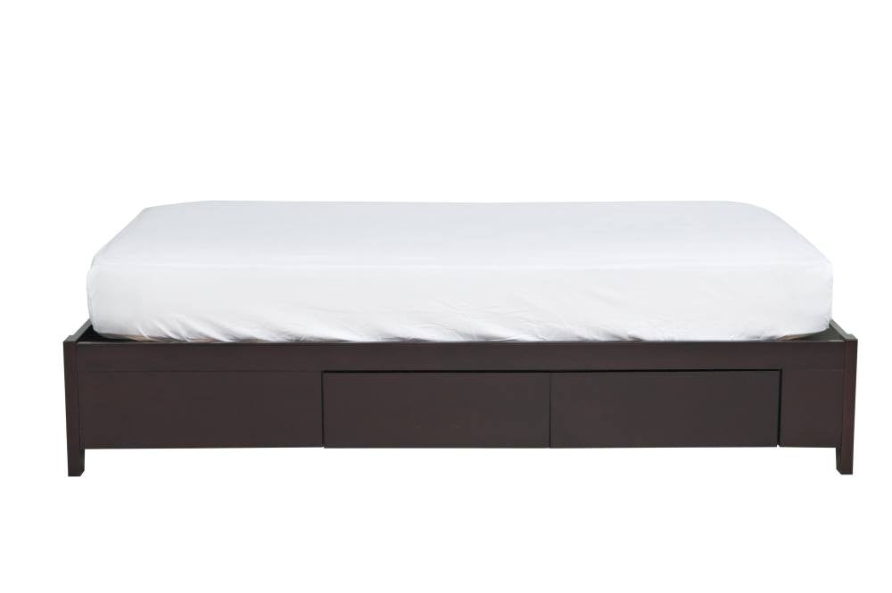 Simple Platform Storage Bed in Espresso - What A Room