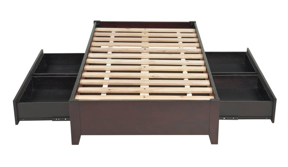 Simple Platform Storage Bed in Espresso - What A Room
