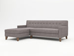 Front view left hand chaise sofa grey