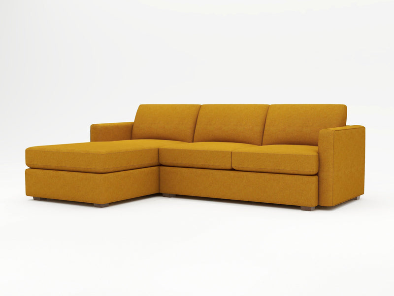 Goldenrod upholstered chaise sofa from custom sofa company WhatARoom
