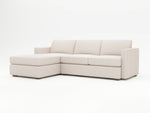 WhatARoom makes Custom Sofas with a chaise lounge like this pearl colored piece