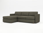 Chaise sectional with a bronzed pewter upholstery