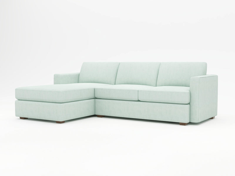 WhatARoom Furniture is a custom sofa company with stunning ice blue colored sofas like this