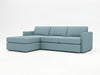 Beautiful modern and contemporary custom sofa with chaise lounge - light blue